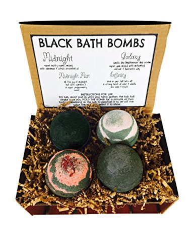 Black Bath Bombs Gift Set of Four 4/5 oz.