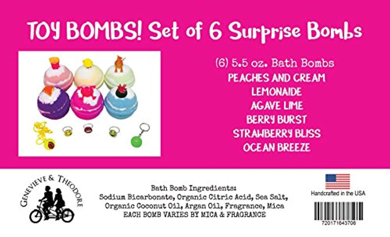 TOY BATH BOMB Set for KIDS - Gender Neutral - 5.5 Ounce BUBBLE BOMBS