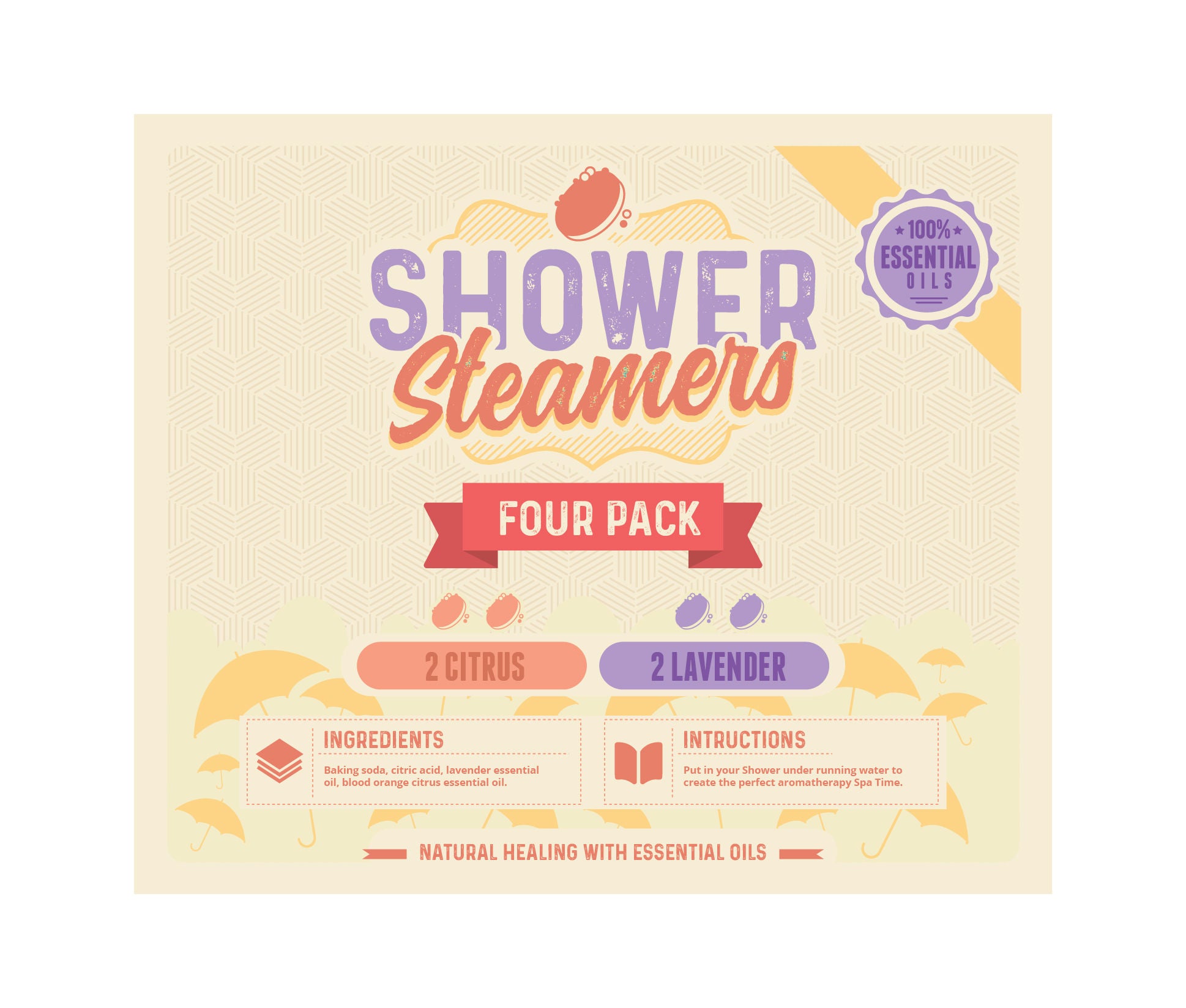 Citrus and Lavender Shower Steamers 4 Pack by Soapie Shoppe